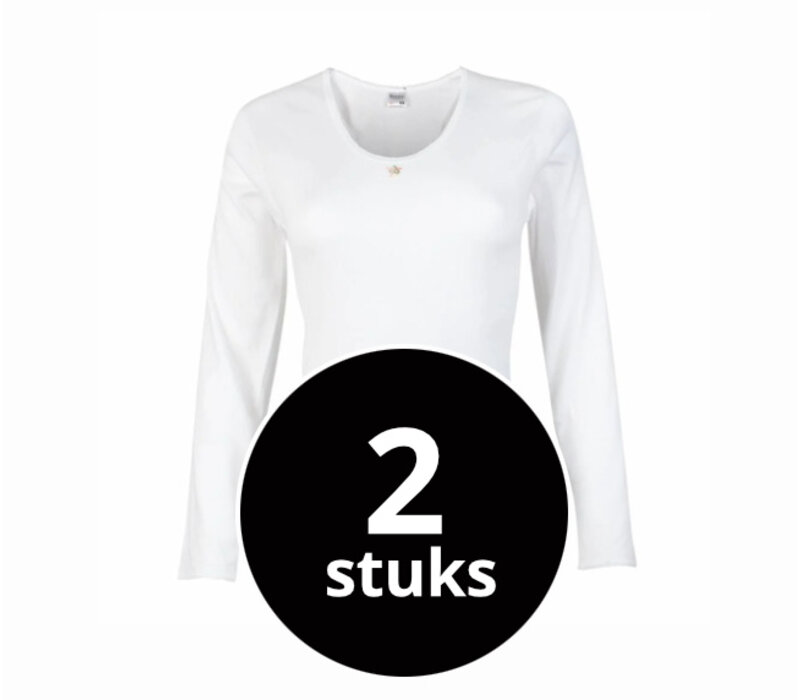 dames shirt lange mouw M3000 2-Pack