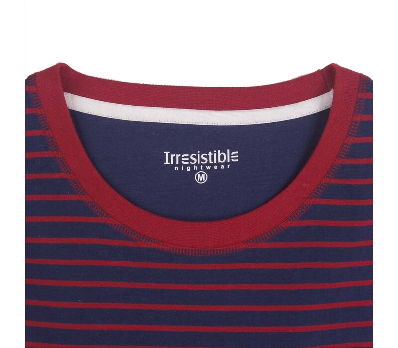 Irresistible Dames Nachthemd Streep Blauw Rood