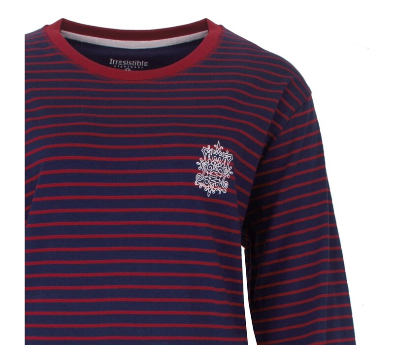 Irresistible Dames Nachthemd Streep Blauw Rood