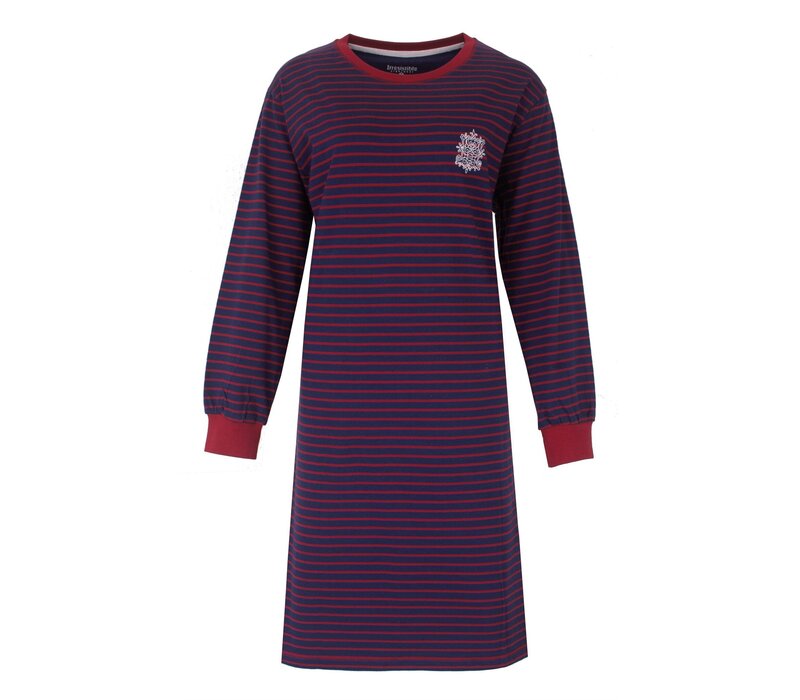 Irresistible Dames Nachthemd Streep Blauw Rood