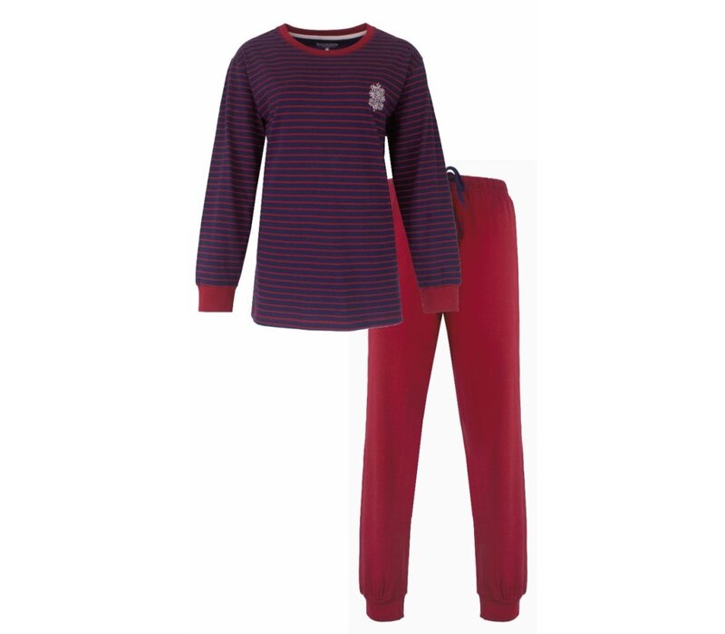 Irresistible Dames Pyjama Streep Blauw Rood