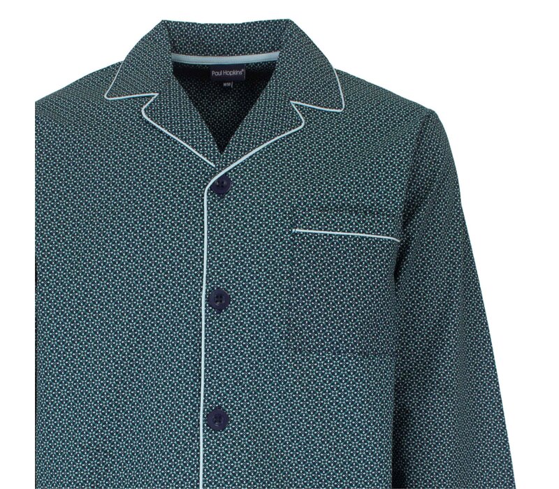 Paul Hopkins Heren Pyjama Geweven Groen Blauw