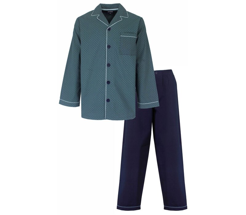 Paul Hopkins Heren Pyjama Geweven Groen Blauw