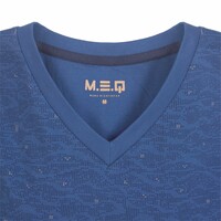 MEQ Heren Pyjama V-hals Lange Mouw Blauw