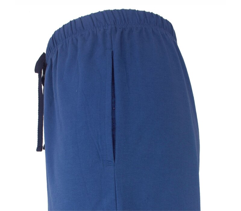 MEQ Heren Pyjama V-hals Lange Mouw Blauw