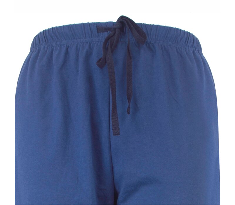 MEQ Heren Pyjama V-hals Lange Mouw Blauw