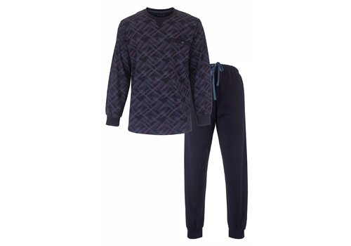 MEQ MEQ Heren Pyjama Lange Mouw Blauw