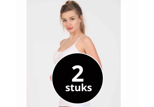 Maxx Owen Maxx Owen Dames Top Bamboe Wit 2-Pack