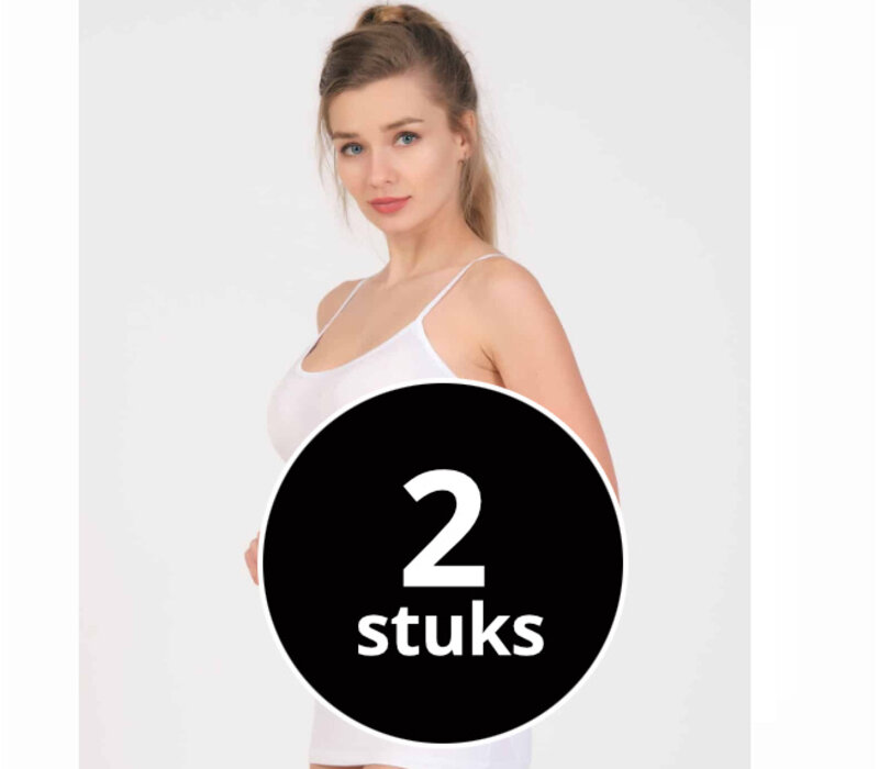 Maxx Owen Dames Top Bamboe Wit 2-Pack