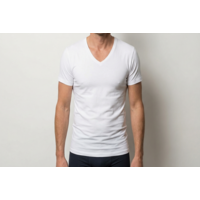 heren diepe V-hals T-shirt extra lang M3000 wit 2-Pack
