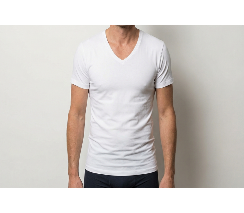 Beeren Heren Diepe V-Hals T-Shirt Extra Lang M3000 Wit voordeelpack