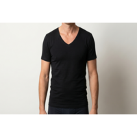 Beeren Heren Diepe V-Hals T-Shirt Extra Lang M3000 Zwart Mega voordeelpack