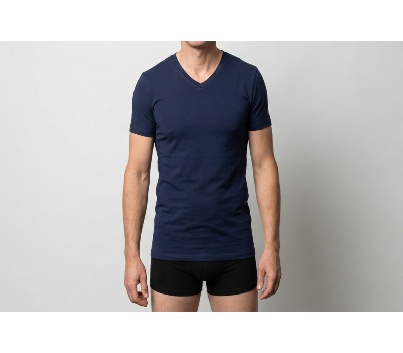 Beeren Heren V-Hals T-Shirt Extra Lang M3000 marine voordeelpack