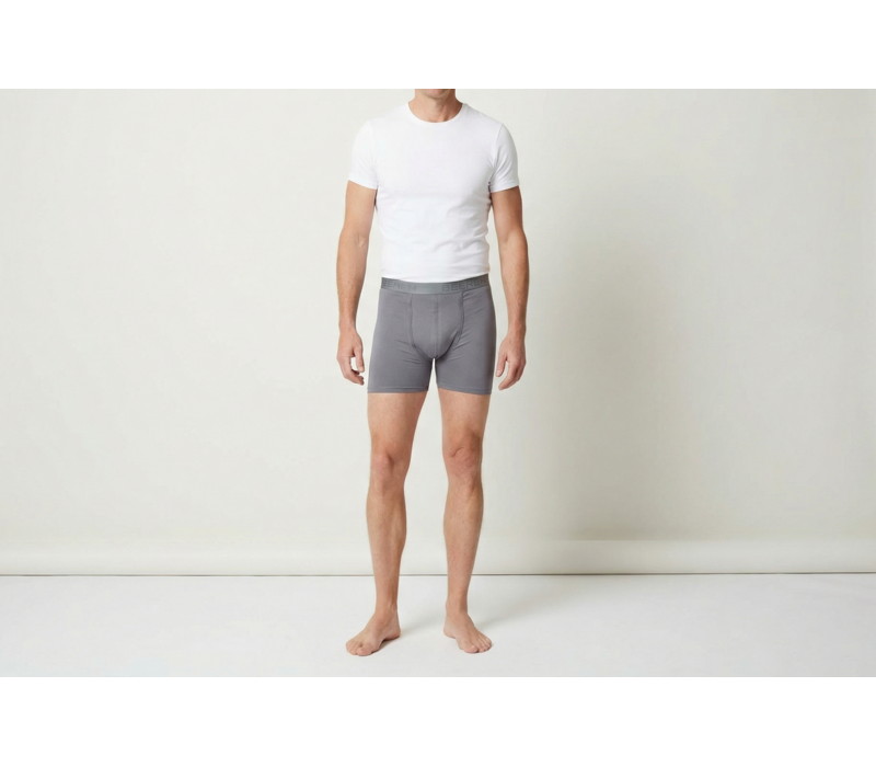 heren boxershort met gulp grijs 2-Pack