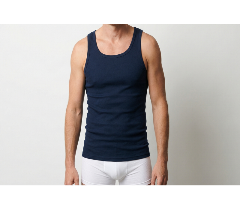 heren singlet M3000 donkerblauw 2-Pack