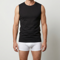 heren mouwloos shirt M3000 zwart 2-Pack