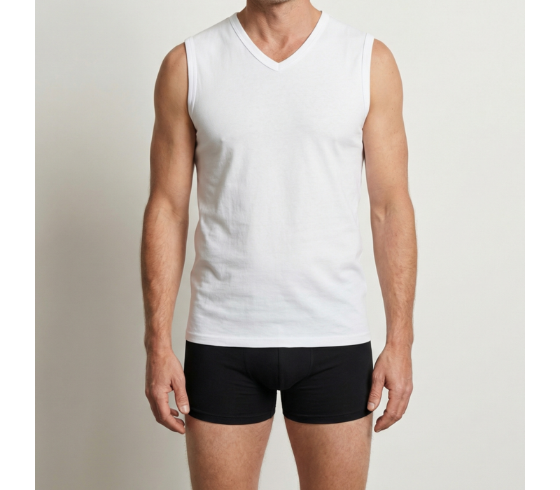 heren hemd V-hals wit Voordeelpack