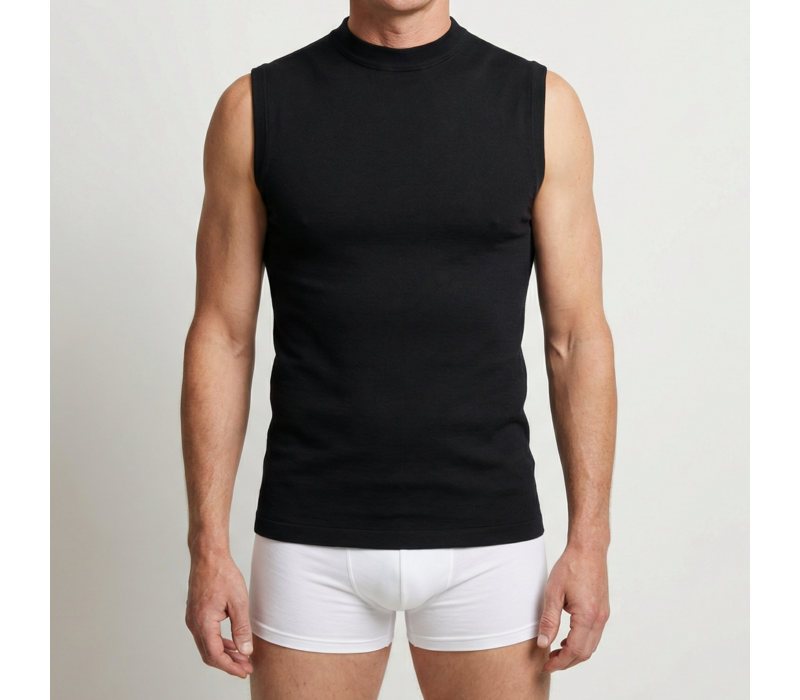 heren mouwloos comfort feeling hemd zwart voordeelpack