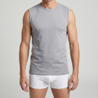heren mouwloos shirt M3000 grijs 2-Pack