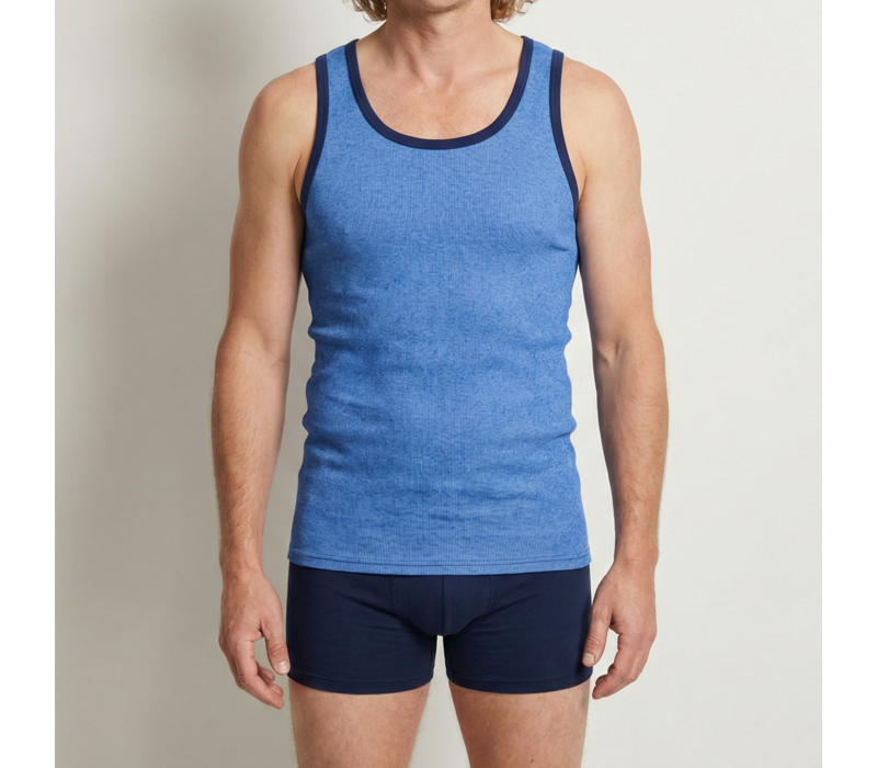 heren singlet M2000 donkerblauw 2-Pack