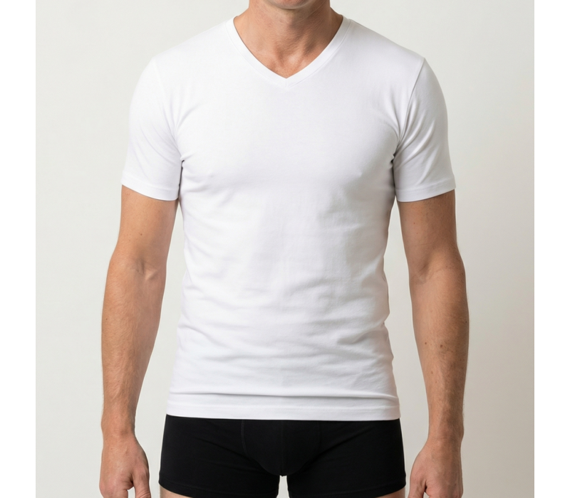 Beeren Heren T-Shirt V-Hals M3000 Wit Mega voordeelpack