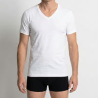 Beeren Heren T-Shirt Diepe V-Hals M3000 Wit mega voordeelpack