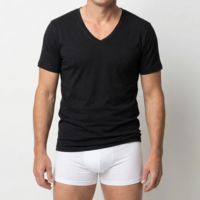 Beeren Heren T-Shirt Diepe V-Hals M3000 Zwart Mega voordeelpack