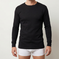 heren T-shirt lange mouw M3000 zwart voordeelpack
