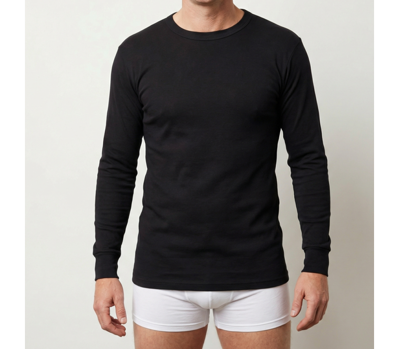 heren T-shirt lange mouw M3000 zwart voordeelpack