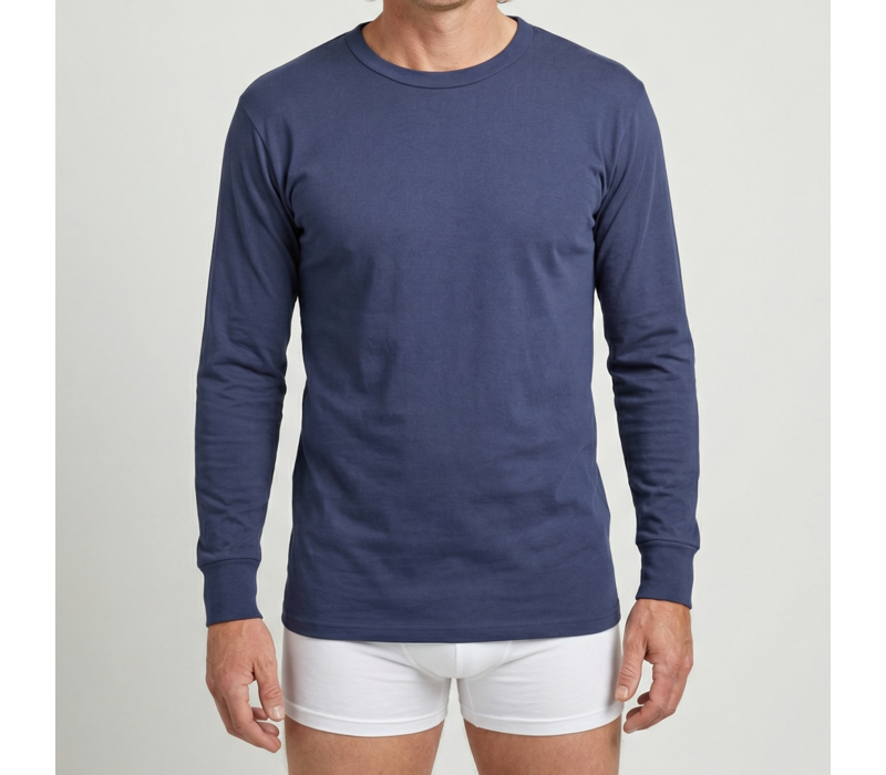 heren T-shirt lange mouw M3000 donkerblauw Mega voordeelpack
