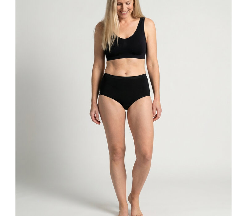 dames maxislip comfort feeling zwart 2-Pack