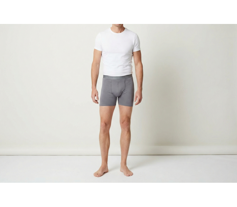 heren boxershort met gulp grijs 2-Pack