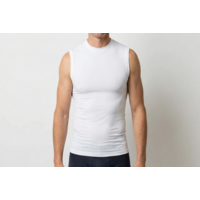 heren extra lang mouwloos shirt wit voordeelpack