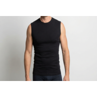 heren extra lang mouwloos shirt zwart 2-Pack