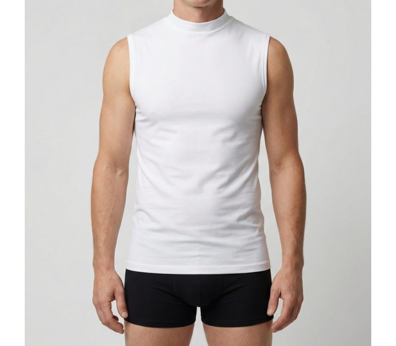 heren mouwloos comfort feeling hemd wit voordeelpack