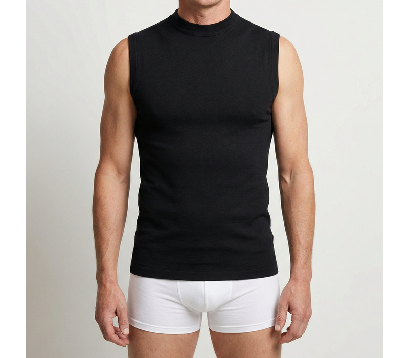 heren mouwloos comfort feeling hemd zwart voordeelpack