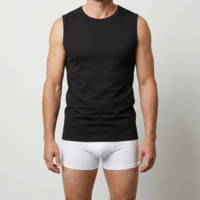 heren mouwloos shirt M3000 zwart voordeelpack