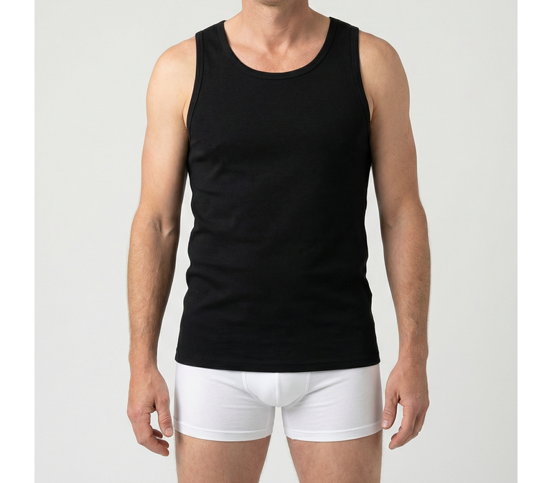 heren singlet comfort feeling zwart voordeelpack