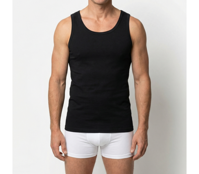 heren singlet beeren young zwart 2-Pack