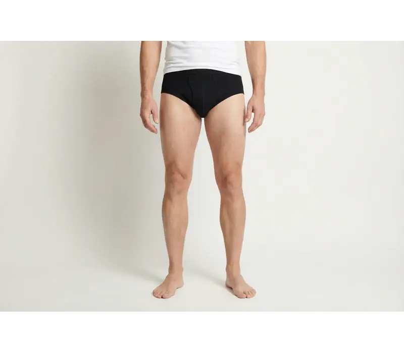 heren slip met gulp zwart, M3000 2-Pack