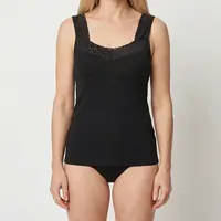 Beeren Dames Comfort Feeling Hemd Zwart Met Kant 2-Pack