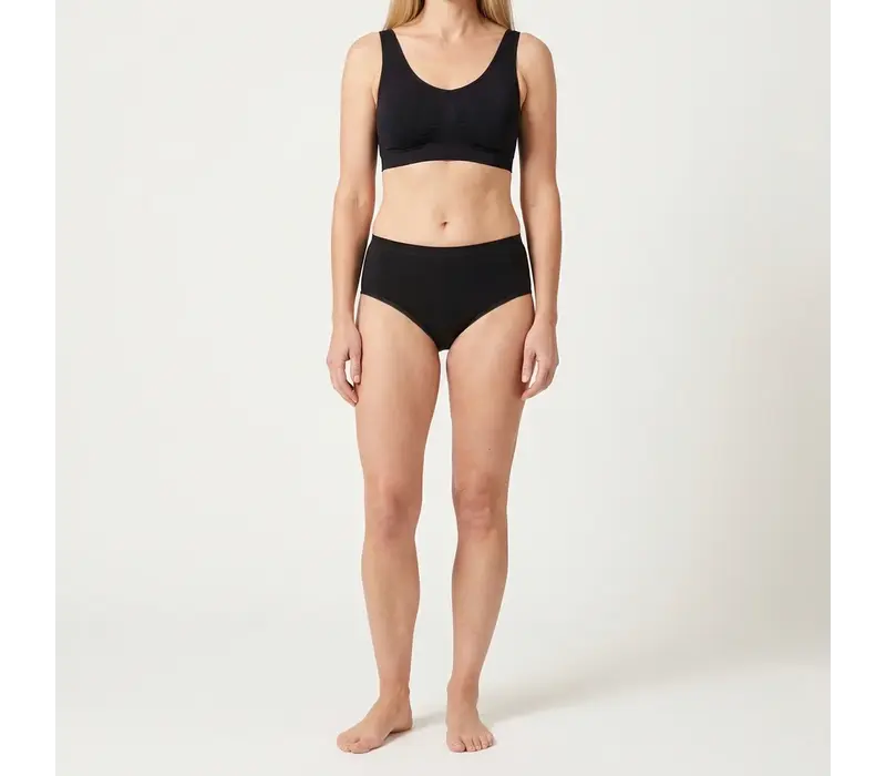 dames midislip briljant zwart 2-Pack