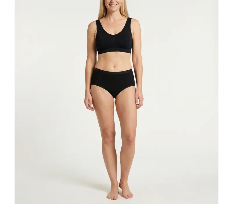 dames midislip comfort feeling zwart 2-Pack