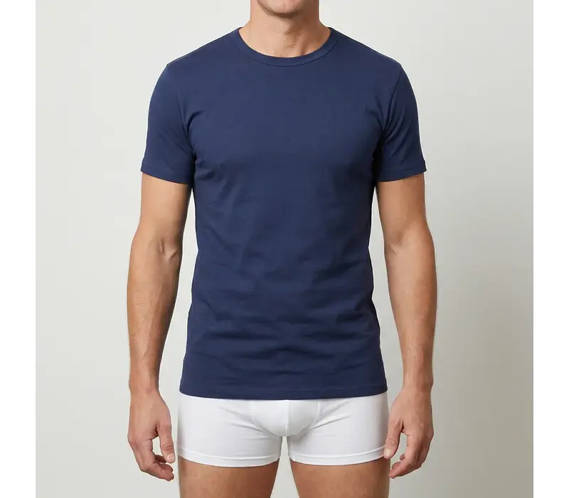 heren T-shirt lange mouw M3000 donkerblauw 2-Pack