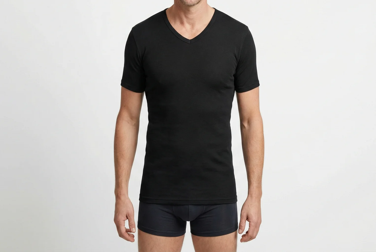 Beeren Heren V-Hals T-Shirt Extra Lang M3000 Zwart Mega voordeelpack