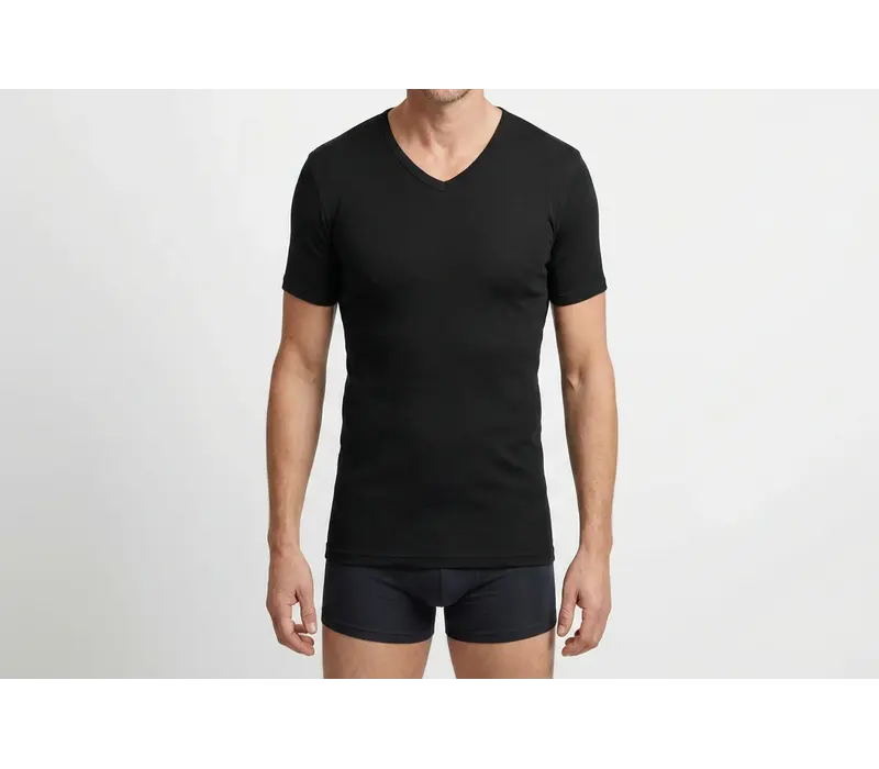 Beeren Heren V-Hals T-Shirt Extra Lang M3000 Zwart Mega voordeelpack
