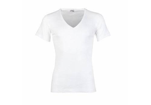 Beeren Heren T-Shirt Diepe V-Hals M3000 Wit