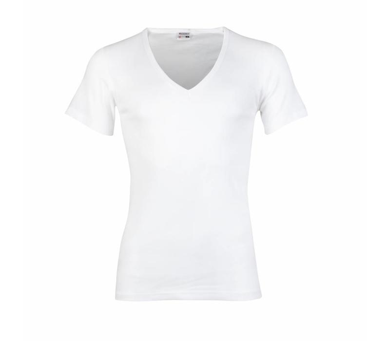 heren T-shirt diepe V-Hals M3000 wit 2-Pack