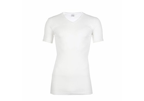 Beeren Heren V-Hals T-Shirt Extra Lang M3000 Wit
