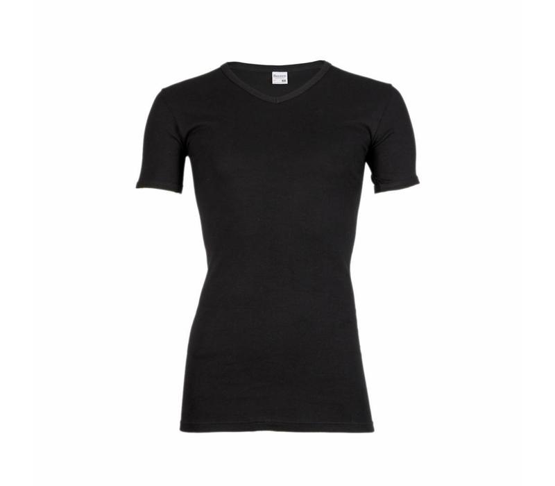 heren V-hals T-shirt extra lang M3000 zwart 2-Pack